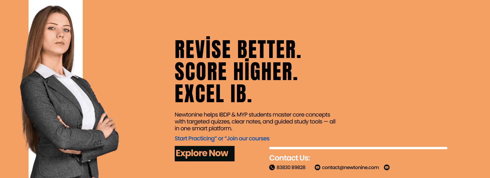 Black, Orange and White Typographic and Modern Education Brand Facebook Ad